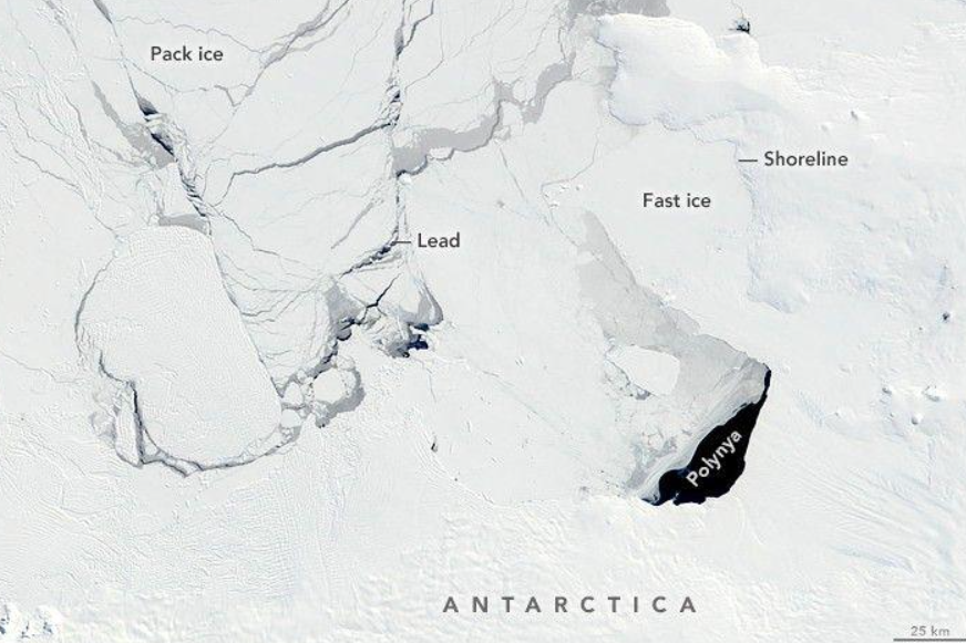 O „fereastră” de aproape 90.000 km² s-a deschis în gheața marină a Antarcticii
